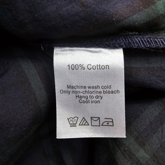 Duffield Lane Jewel Pointe Tunic, Navy and Green Plaid, 100% Cotton, Size Small - Picture 8 of 8